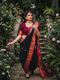 Dark Green Paithani Silk Saree | Wedding & Festive Wear