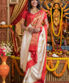 White Banarasi Silk Saree | Ethnic Wear for Women
