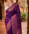 Wine Banarasi Silk Saree | Bridal & Festive Wear