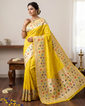 Yellow Paithani Silk Saree | Traditional Wedding Wear
