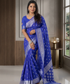Teal Blue Banarasi Silk Saree | Wedding & Reception Wear