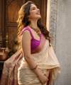 Cream Banarasi Silk Saree | Traditional Zari Weave