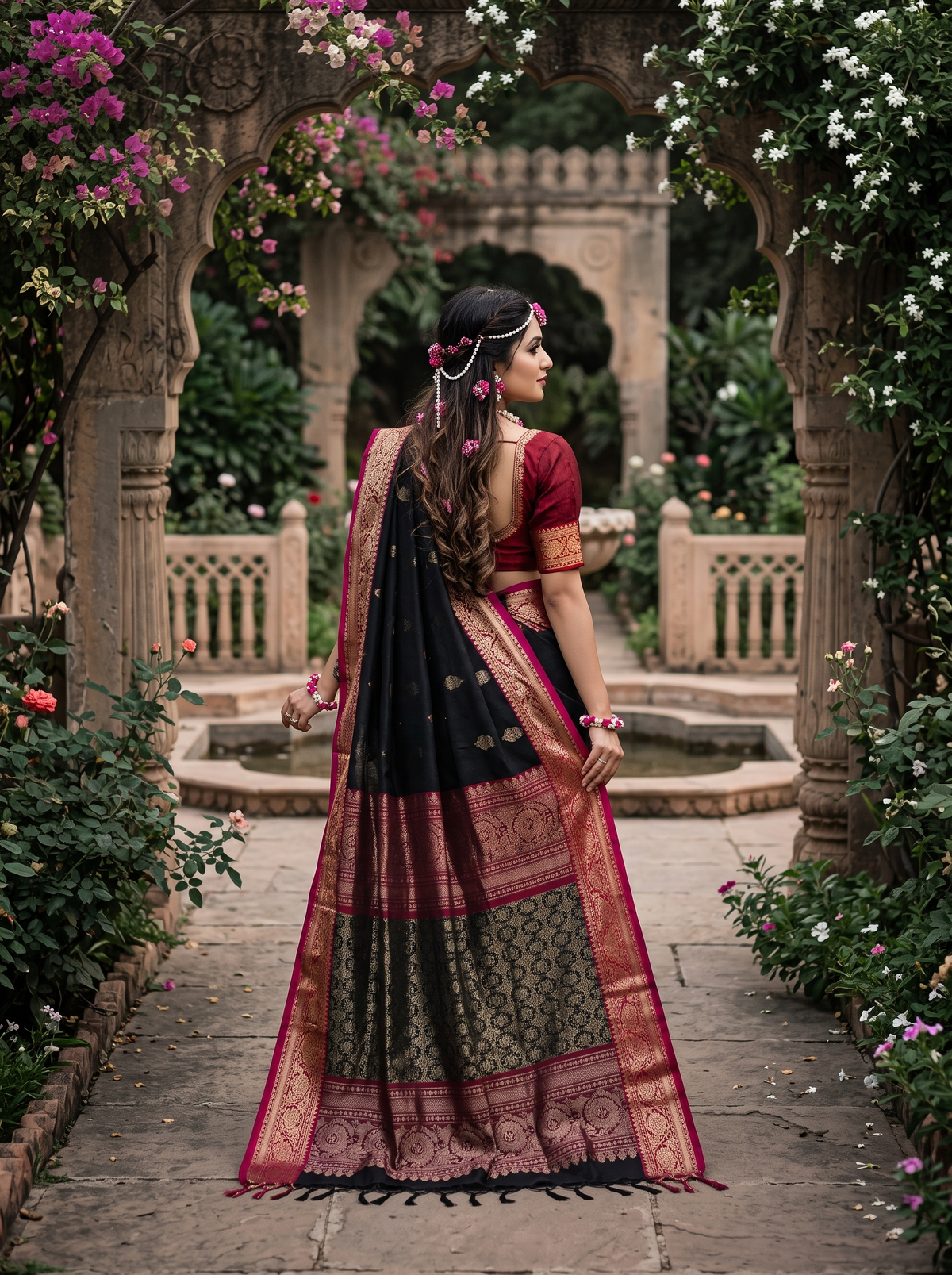 Dark Green Paithani Silk Saree | Wedding & Festive Wear