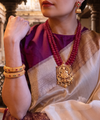 Cream Banarasi Silk Saree | Traditional Zari Weave