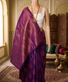 Wine Banarasi Silk Saree | Bridal & Festive Wear
