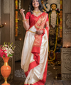 White Banarasi Silk Saree | Ethnic Wear for Women