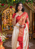 White Banarasi Silk Saree | Ethnic Wear for Women