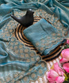 Aqua Space Silk Jarkan Work Saree for Wedding & Party | RD TAMANAH