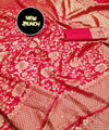 Red Jacquard Silk Saree | Traditional Wedding Wear