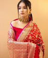 Red Jacquard Silk Saree | Traditional Wedding Wear