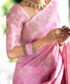 Baby Pink Banarasi Silk Saree | Ethnic Wear for Women