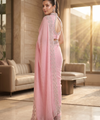 Baby Pink Satin Saree with Zari Weaving & Siroski Border | RD TANISHKA