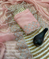 Baby Pink Satin Saree with Zari Weaving & Siroski Border | RD TANISHKA