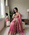 Baby Pink Space Satin Sequence Work Saree for Party & Wedding | RD APEXA