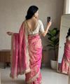 Baby Pink Space Satin Sequence Work Saree for Party & Wedding | RD APEXA