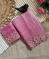 Baby Pink Space Silk Jarkan Work Saree for Wedding & Party | RD TAMANAH