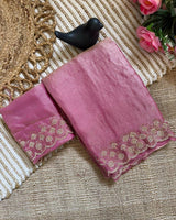 Baby Pink Space Silk Jarkan Work Saree for Wedding & Party | RD TAMANAH
