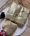 Beige Gold Satin Saree with Gold Embroidery & Pearl Work Border | RD KAVITA