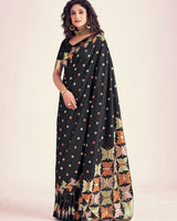 Black Banarasi Silk Saree | Bridal & Festive Wear
