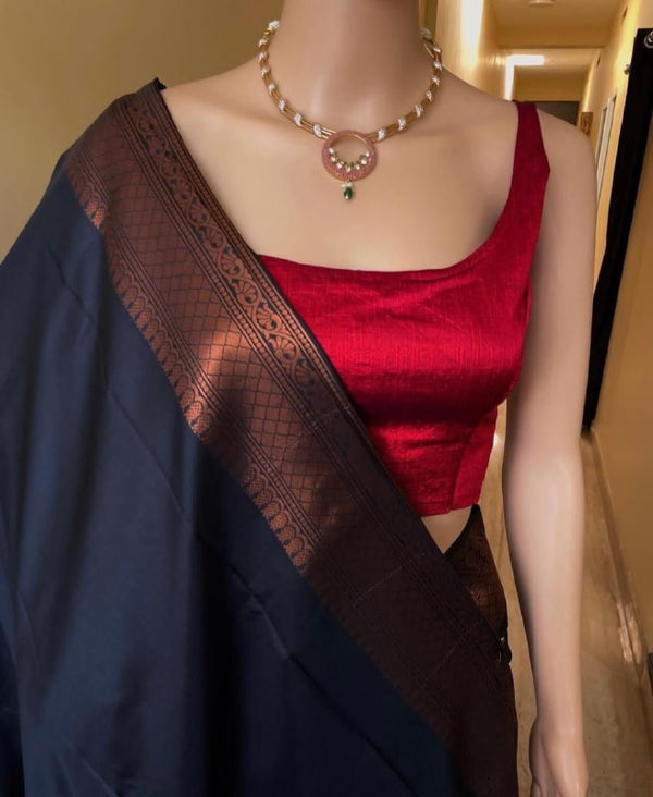 Black Banarasi Silk Saree | Bridal & Festive Wear