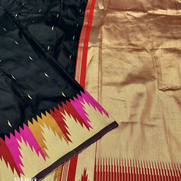 Black Banarasi Silk Saree | Bridal & Festive Wear
