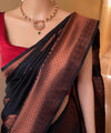 Black Banarasi Silk Saree | Bridal & Festive Wear