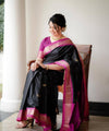 Black Banarasi Silk Saree | Bridal & Festive Wear