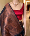Black Banarasi Silk Saree | Bridal & Festive Wear