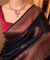 Black Banarasi Silk Saree | Bridal & Festive Wear