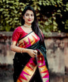 Black Banarasi Silk Saree | Bridal & Festive Wear