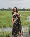 Black Banarasi Silk Saree | Bridal & Festive Wear