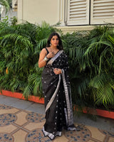 Black Banarasi Silk Saree | Ethnic Wear for Women