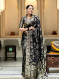 Black Banarasi Silk Saree | Ethnic Wear for Women