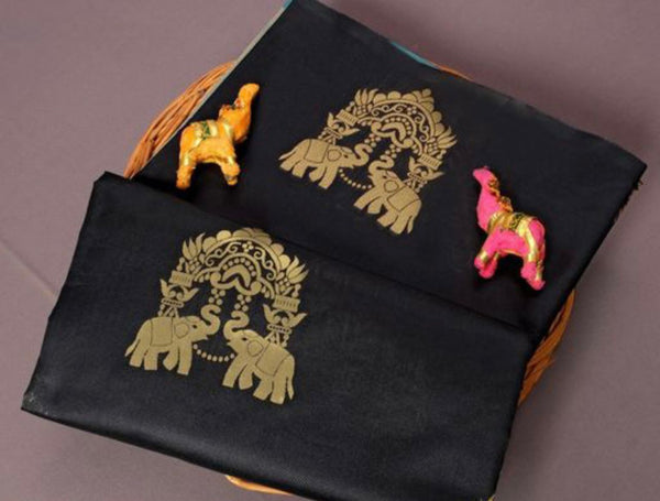 Black Banarasi Silk Saree | Ethnic Wear for Women