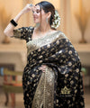 Black Banarasi Silk Saree | Ethnic Wear for Women