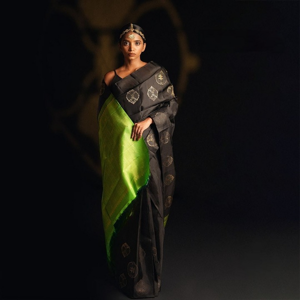Black Banarasi Silk Saree | Festival & Ceremony Wear