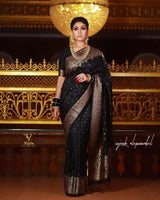 Black Banarasi Silk Saree | Festival & Ceremony Wear