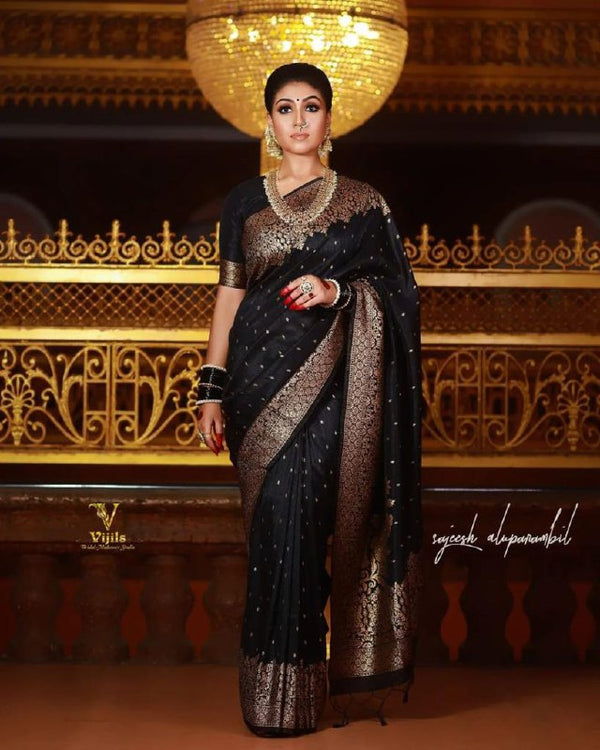 Black Banarasi Silk Saree | Festival & Ceremony Wear