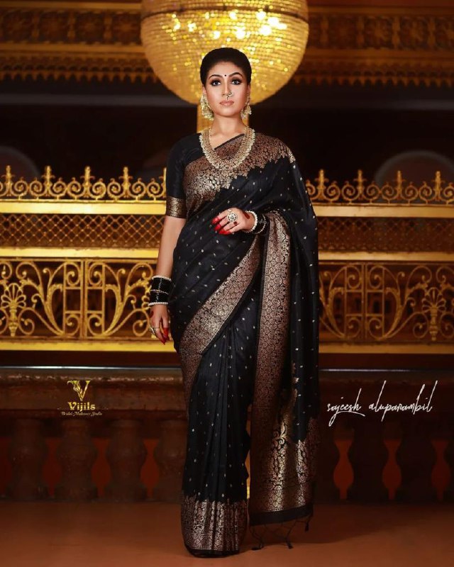 Black Banarasi Silk Saree | Festival & Ceremony Wear