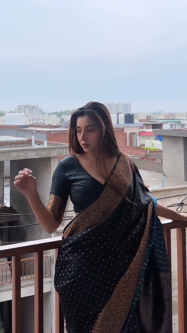 Black Banarasi Silk Saree | Festival & Ceremony Wear