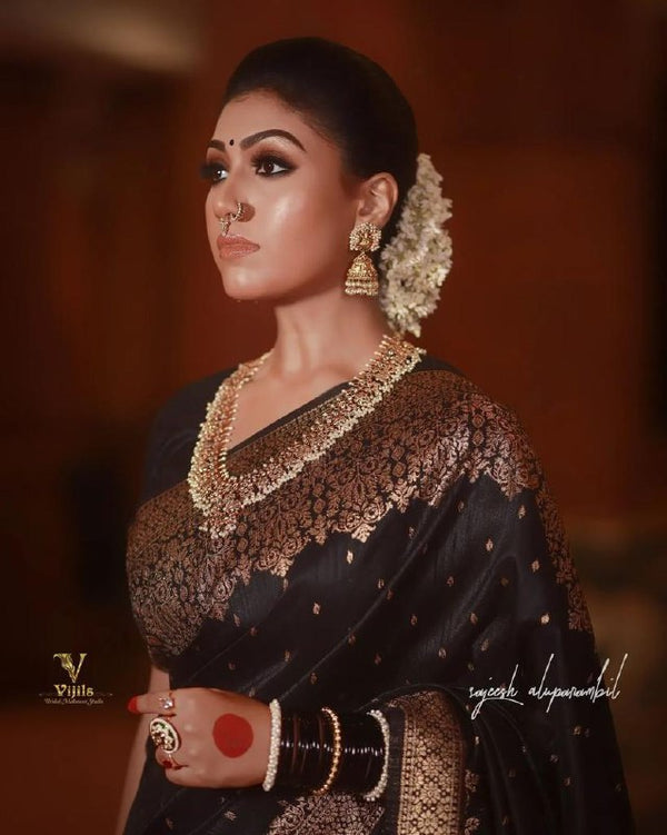 Black Banarasi Silk Saree | Festival & Ceremony Wear