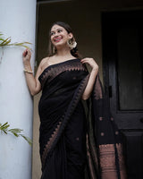 Black Banarasi Silk Saree | Festive & Party Wear