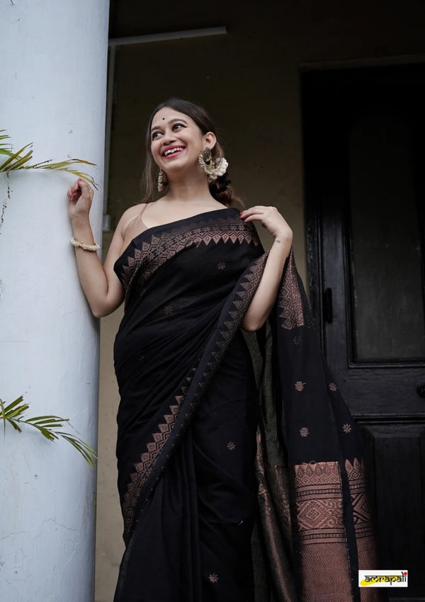 Black Banarasi Silk Saree | Festive & Party Wear