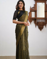 Black Banarasi Silk Saree | Festive & Party Wear
