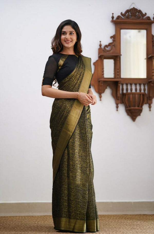 Black Banarasi Silk Saree | Festive & Party Wear