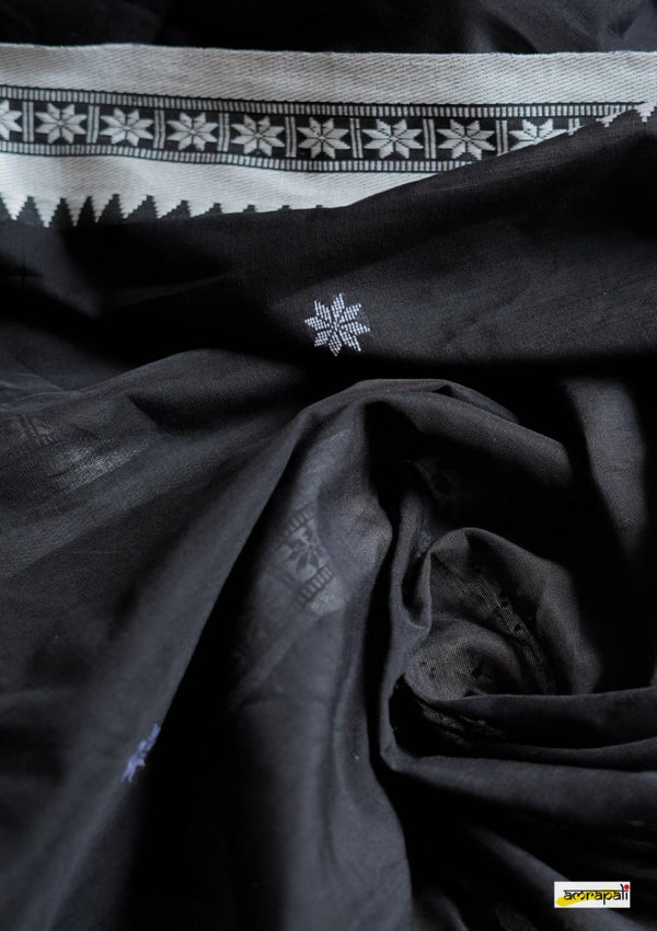 Black Banarasi Silk Saree | Traditional Puja Wear