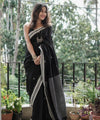 Black Banarasi Silk Saree | Traditional Puja Wear