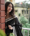Black Banarasi Silk Saree | Traditional Puja Wear