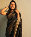 Black Banarasi Silk Saree | Traditional Wedding Wear