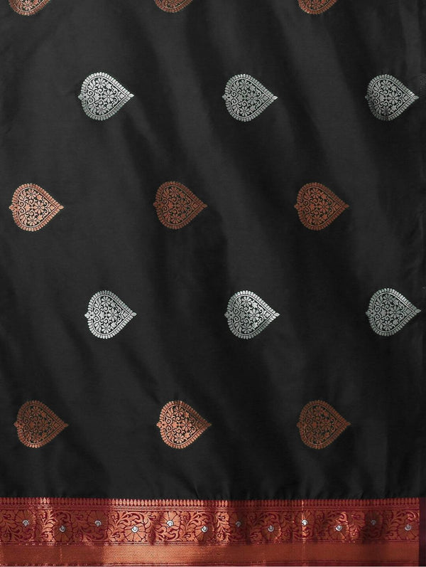 Black Banarasi Silk Saree | Traditional Wedding Wear